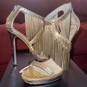 B BRIAN ATWOOD Gold Chain Fringe Sandals Bfcassiane cassiane